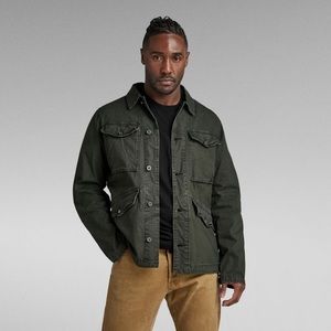 G-Star RAW Men’s Vodan Field Jacket Navy Utility Overshirt- Size Large